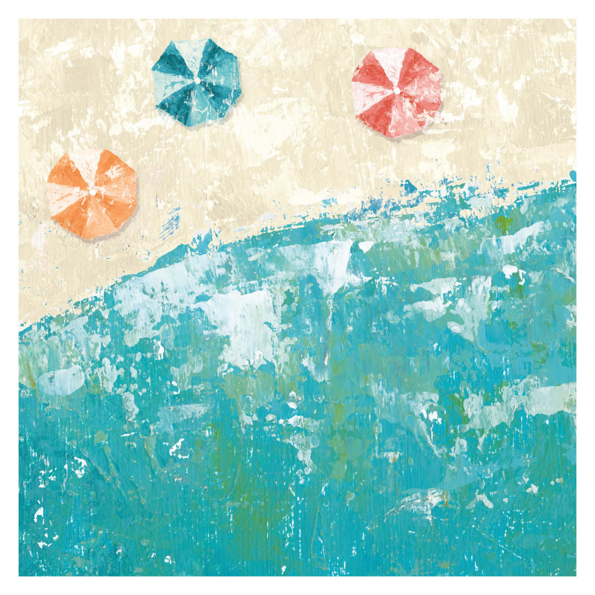 Beach Days -Paper Art-32"x32"