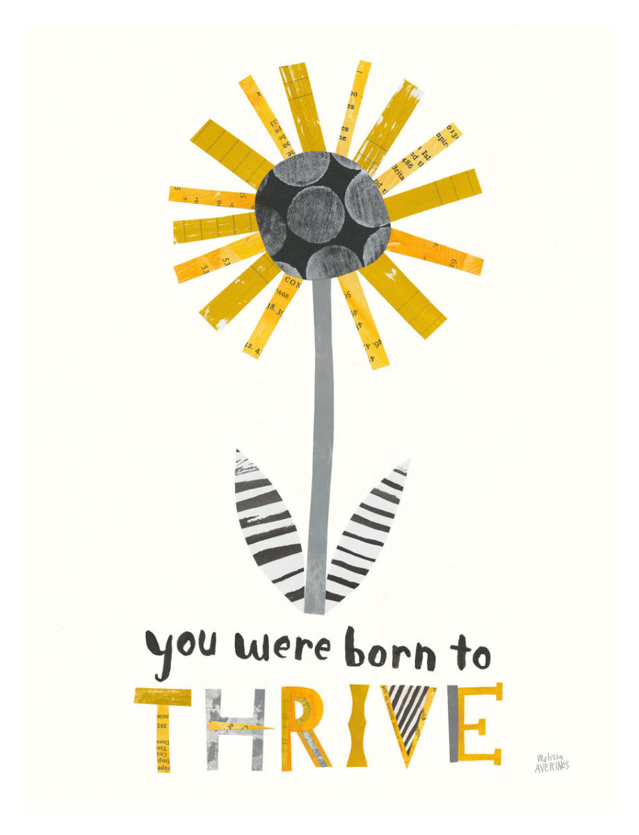 Bloom Boldly I -Paper Art-14"x18"