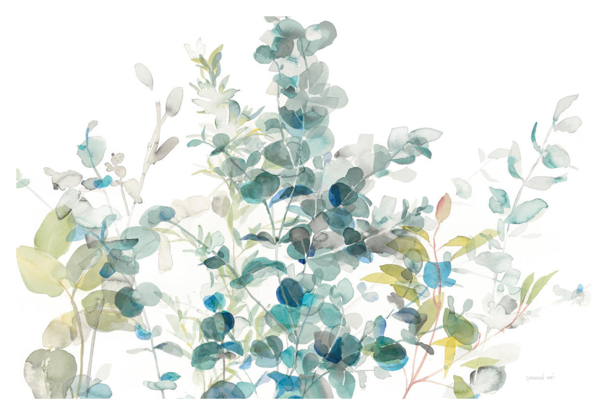 Eucalyptus I White Crop -Paper Art-38"x26"
