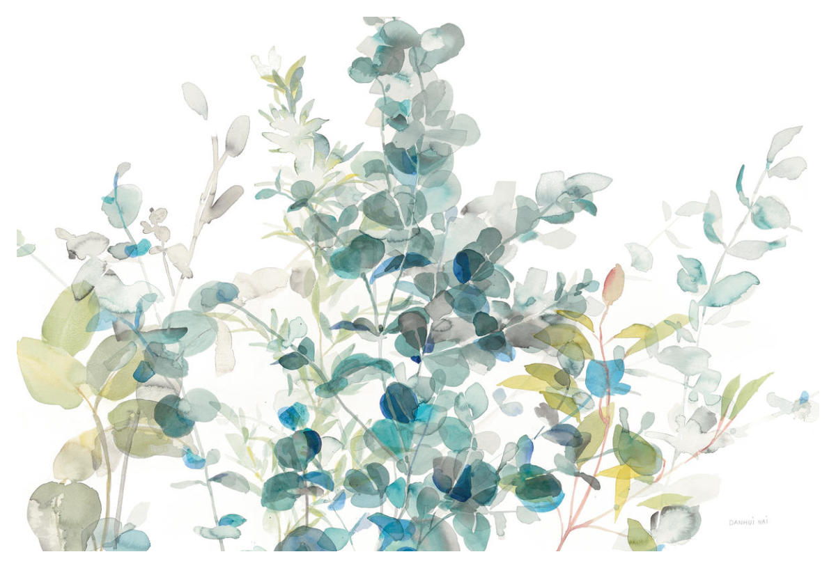 Eucalyptus I White Crop -Paper Art-50"x34"