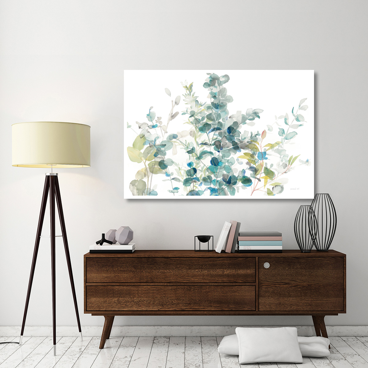 Eucalyptus I White Crop -Paper Art-62&quotx42"