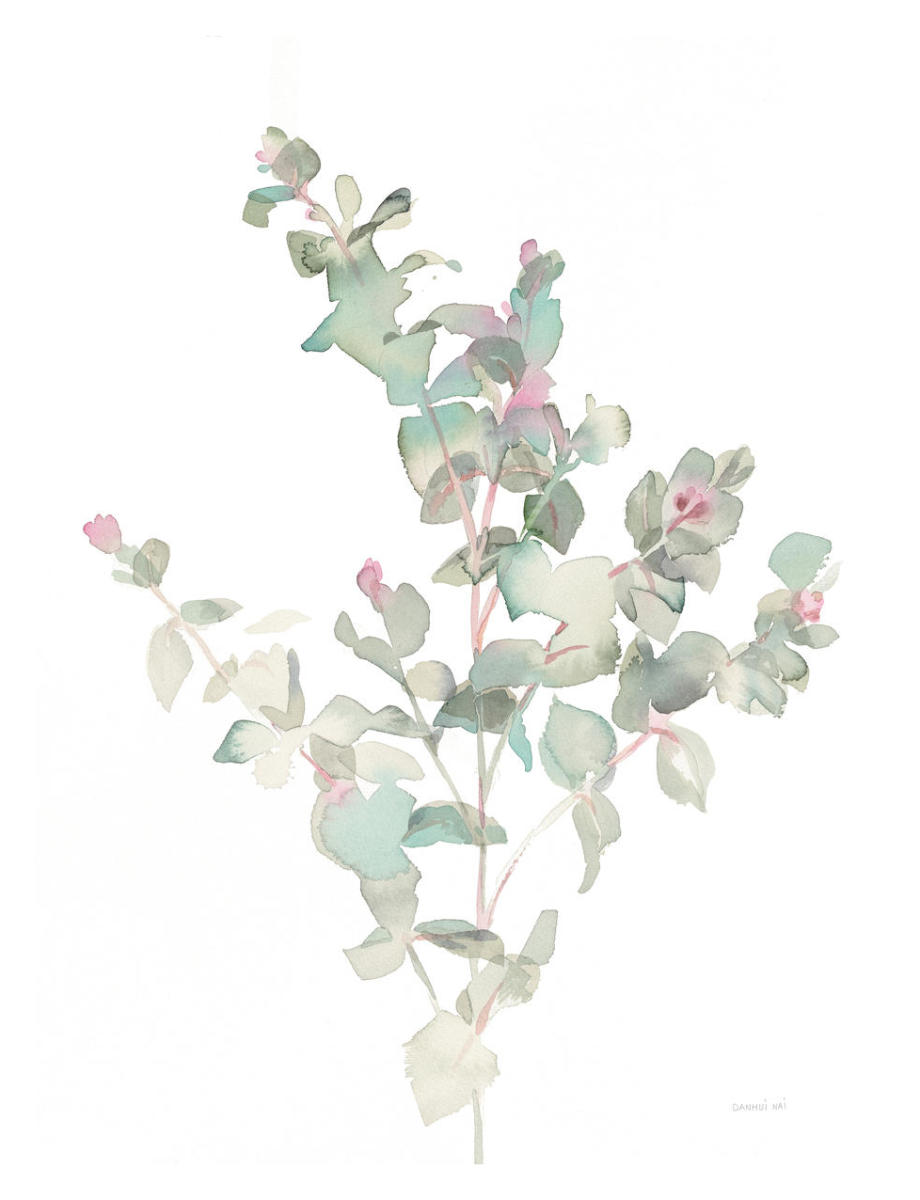 Eucalyptus II White -Paper Art-26"x34"