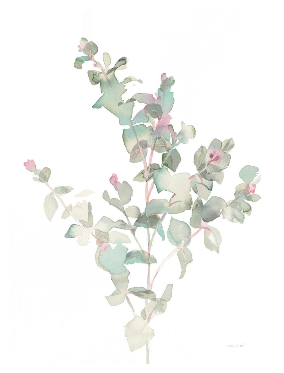 Eucalyptus II White -Paper Art-32"x42"