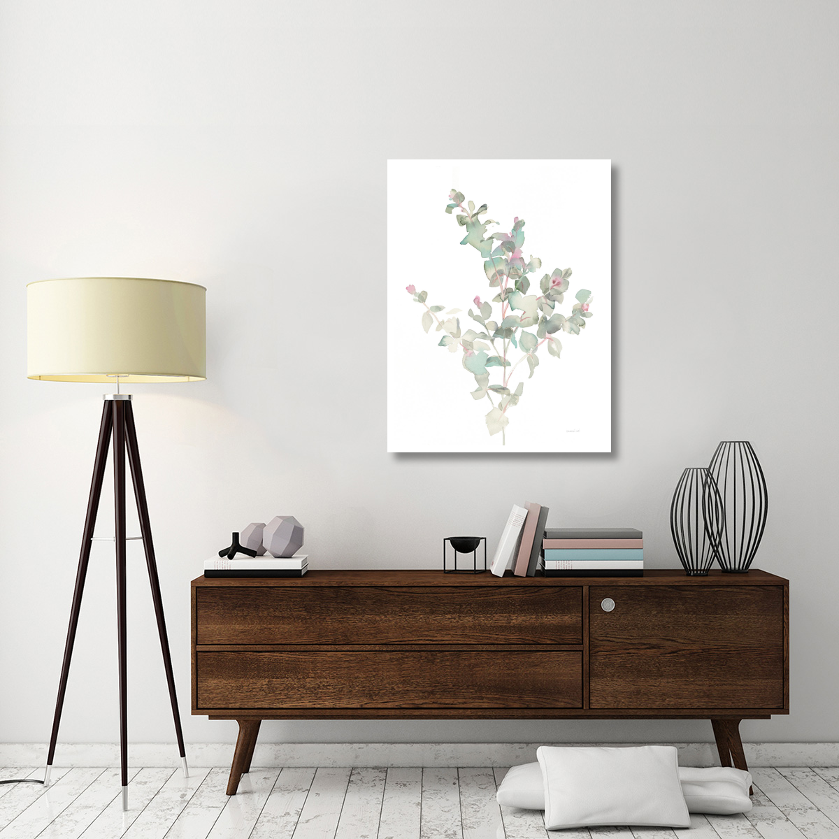 Eucalyptus II White -Paper Art-32&quotx42"
