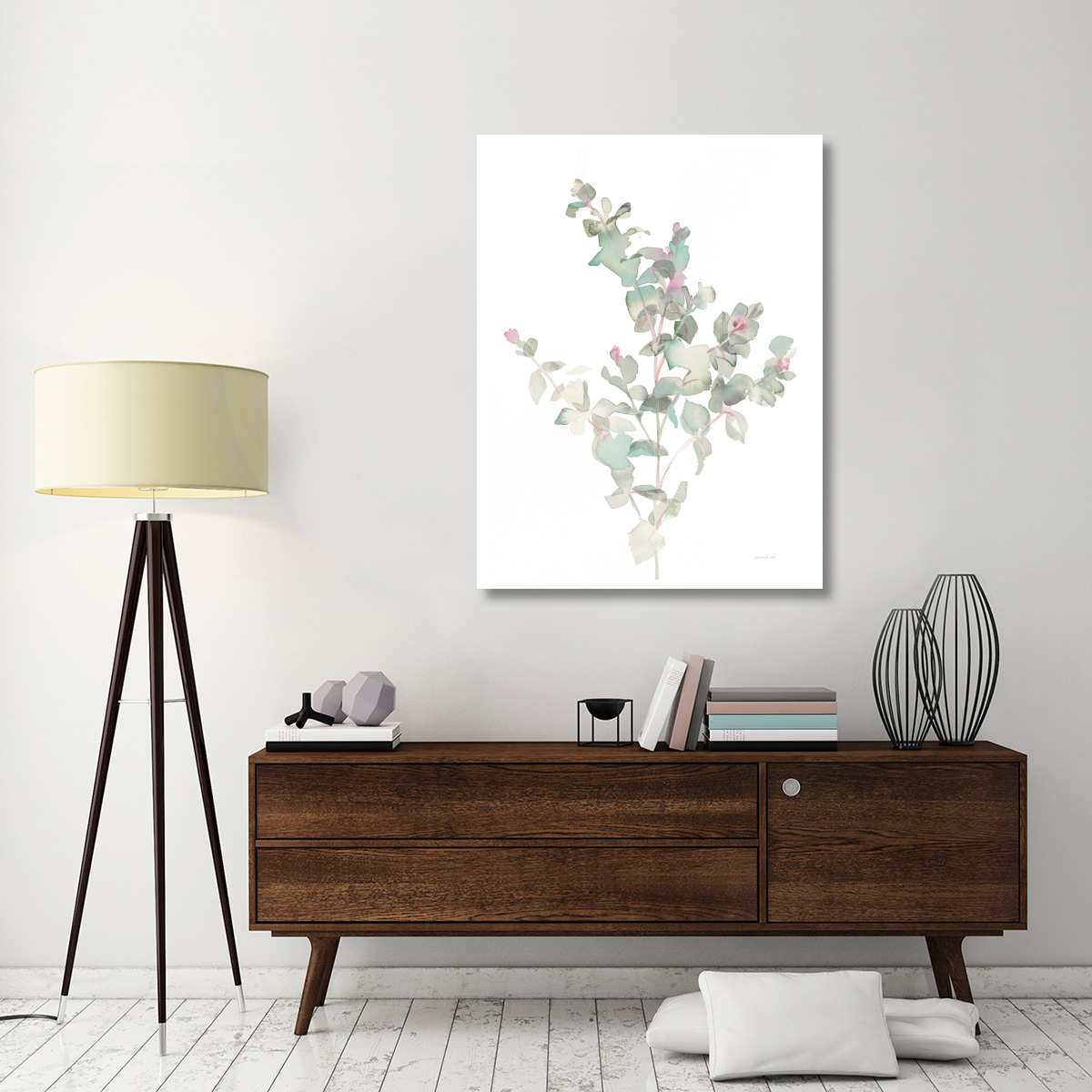 Eucalyptus II White -Paper Art-38&quotx50"
