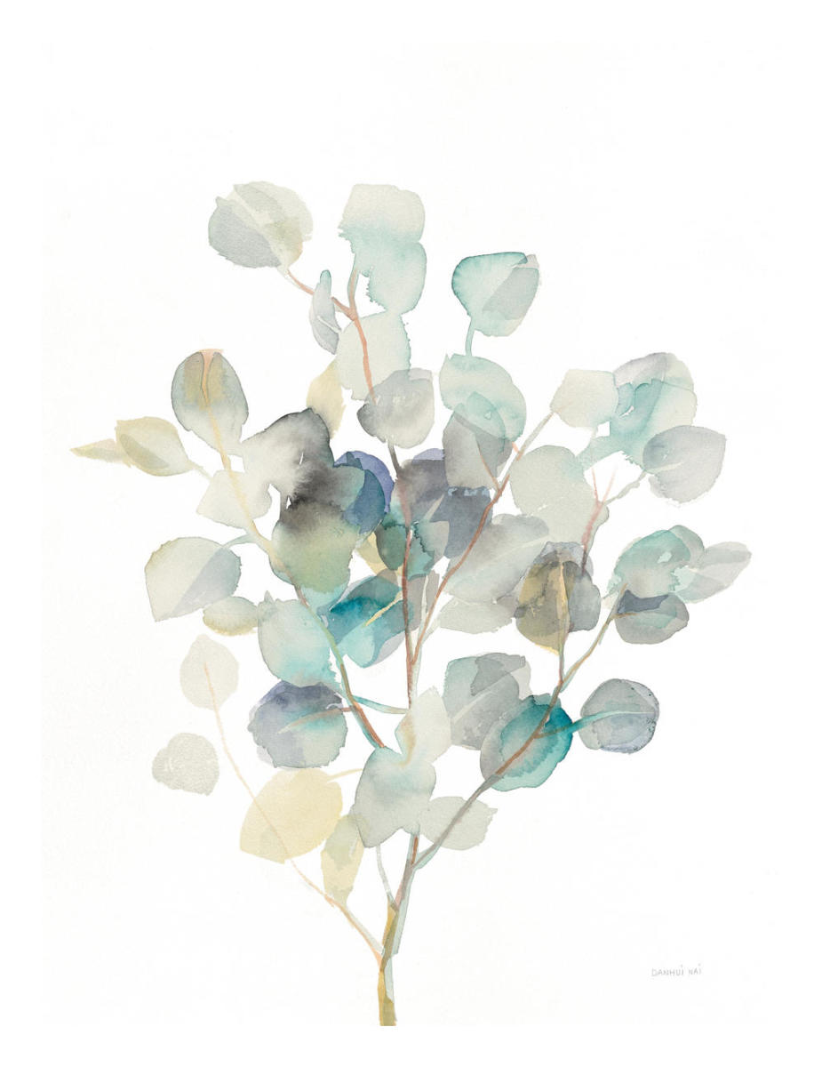 Eucalyptus III White -Paper Art-20"x26"