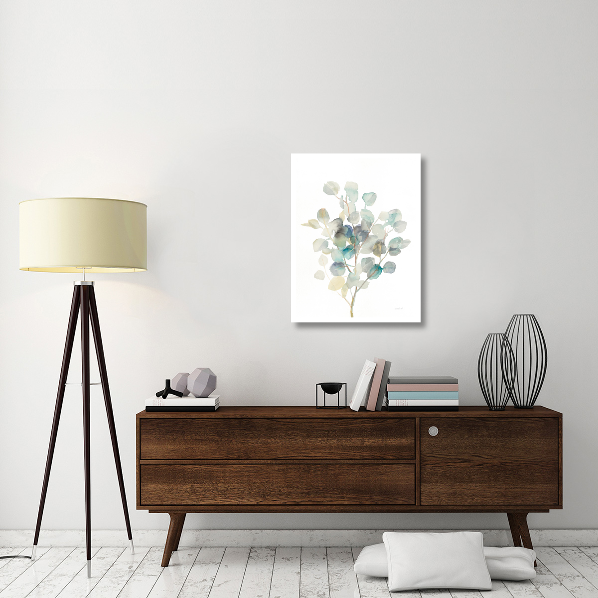 Eucalyptus III White -Paper Art-26&quotx34"