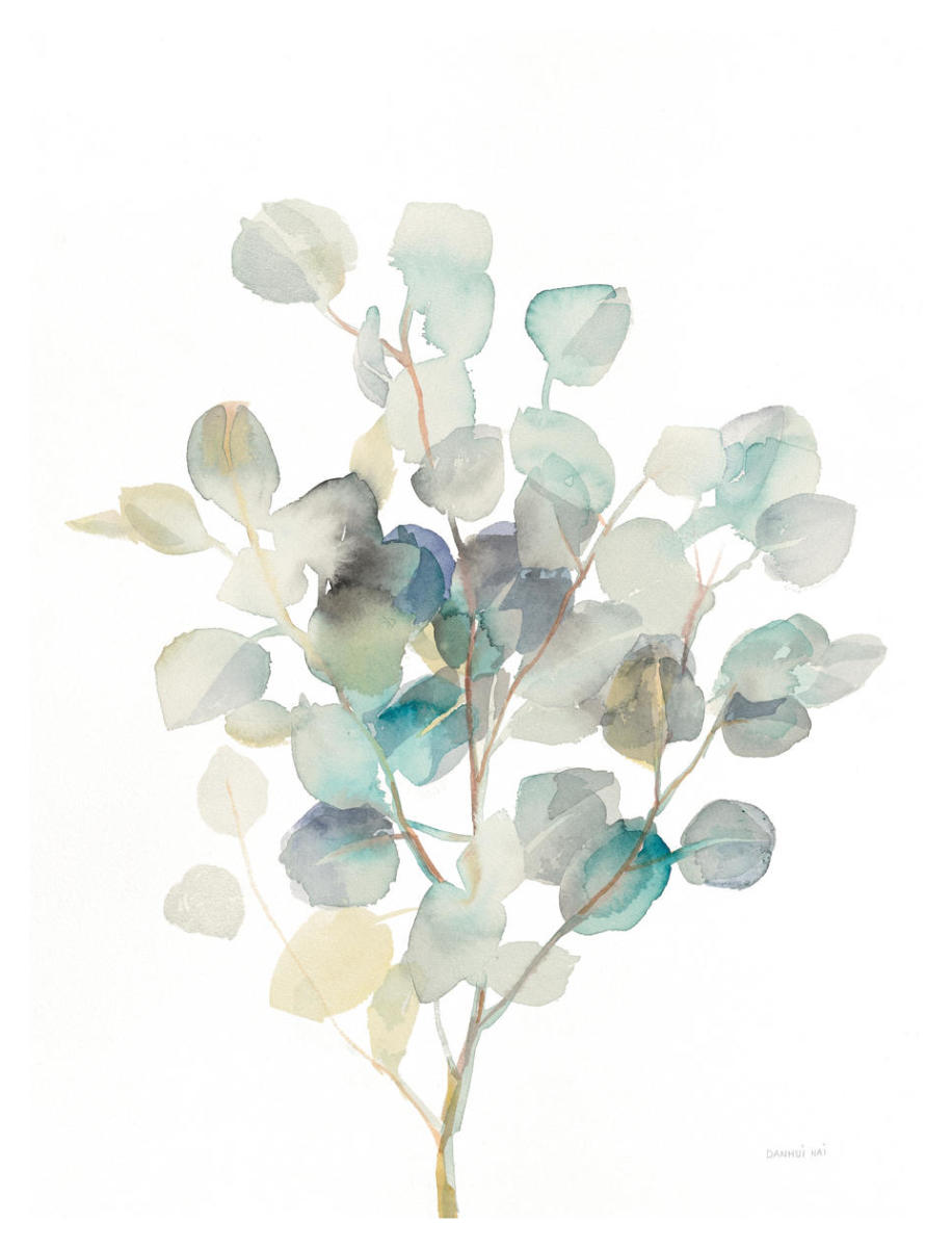 Eucalyptus III White -Paper Art-32"x42"