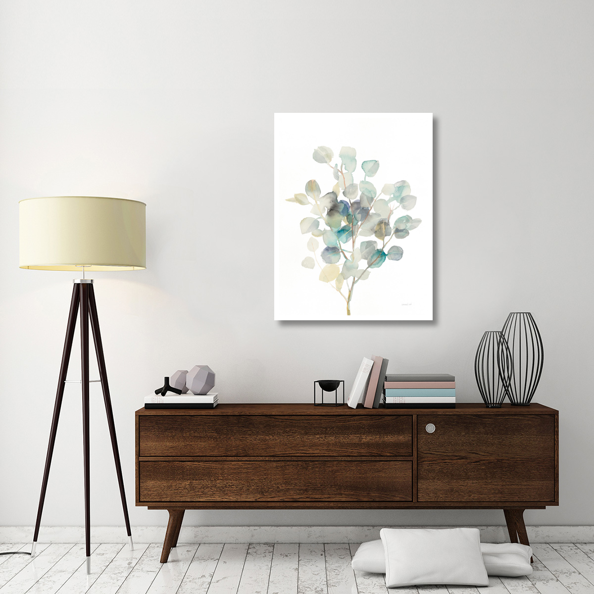 Eucalyptus III White -Paper Art-32&quotx42"