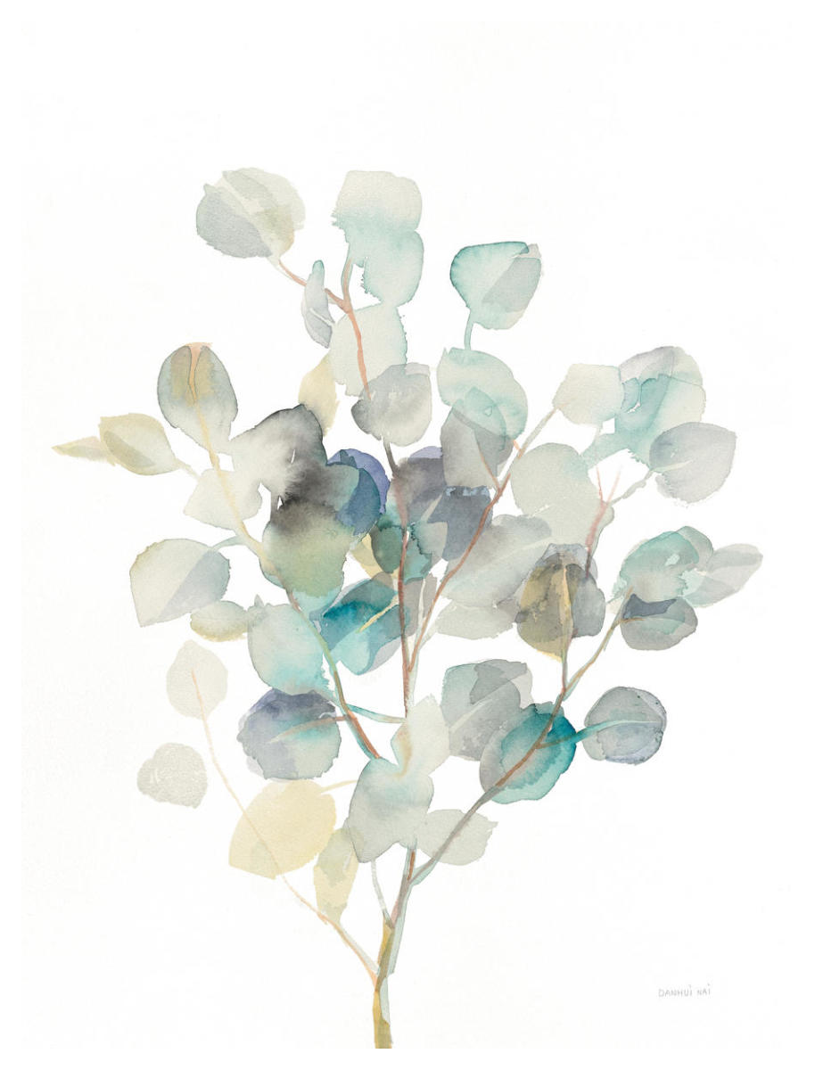 Eucalyptus III White -Paper Art-38"x50"
