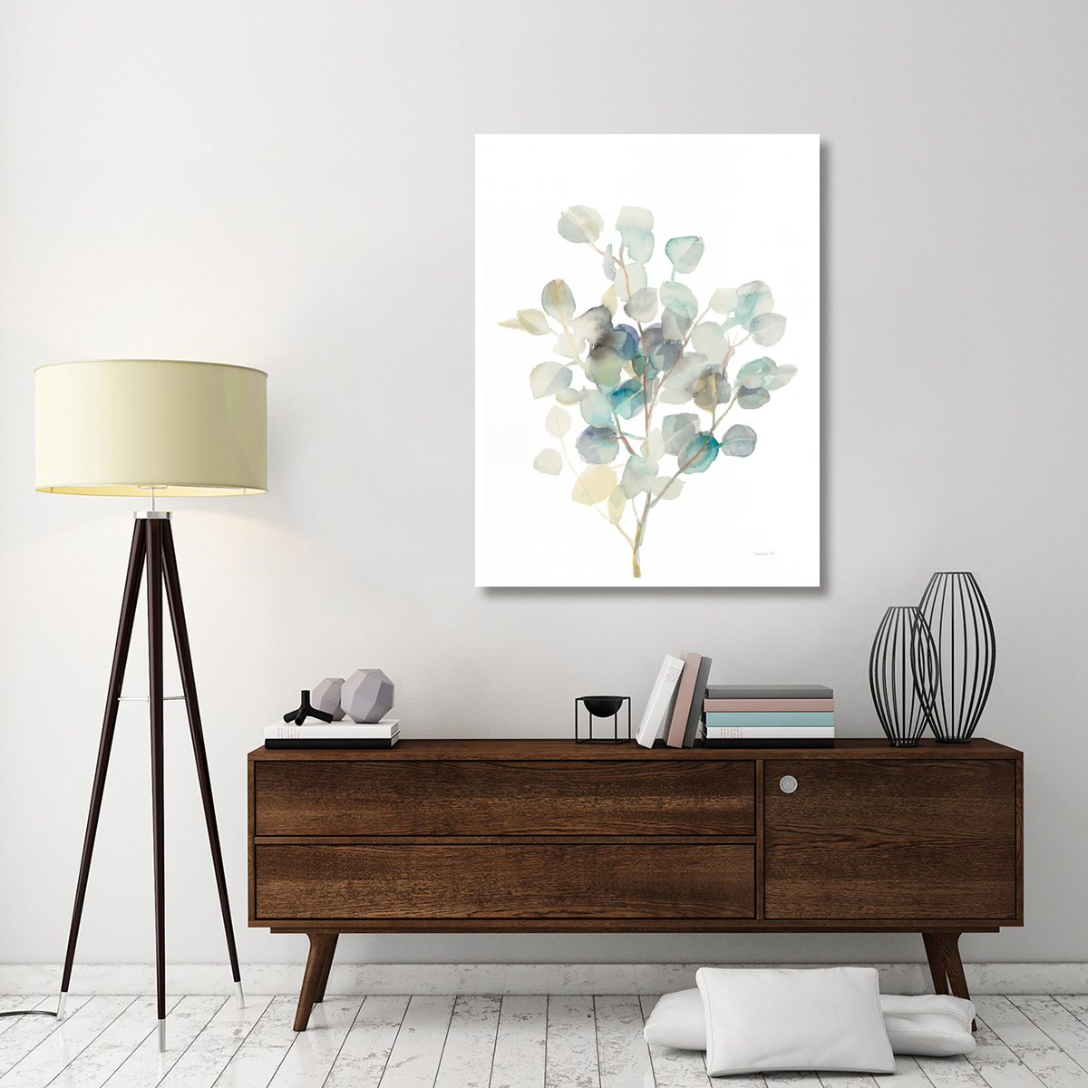 Eucalyptus III White -Paper Art-38&quotx50"