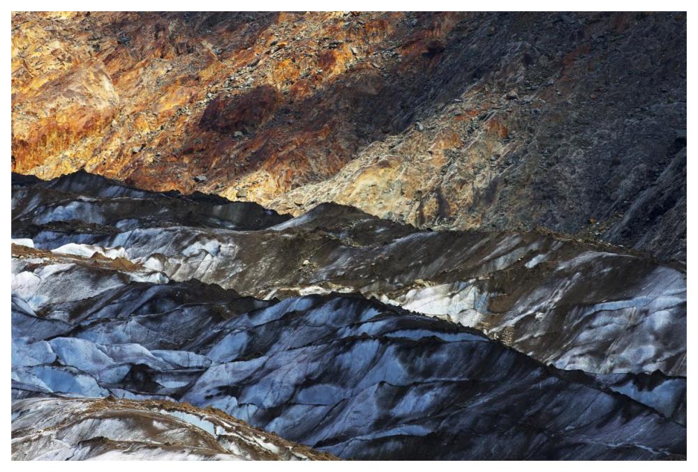 Detail of glacier, Aletsch Glacier, Bernese Alps, Valais, Switzerland ...